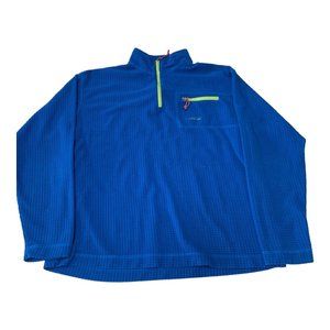 Orvis Troutbum Men's Blue Quilted 1/4 Quarter Zip W/ Zipper Pocket Size Large